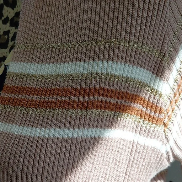 Striped Tan Long Belted Cardigan - Picture 5 of 11